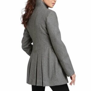 Coat LAUNDRY by SHELLI SEGAL Jacket Zippers Wool Gray Silver Size 8
